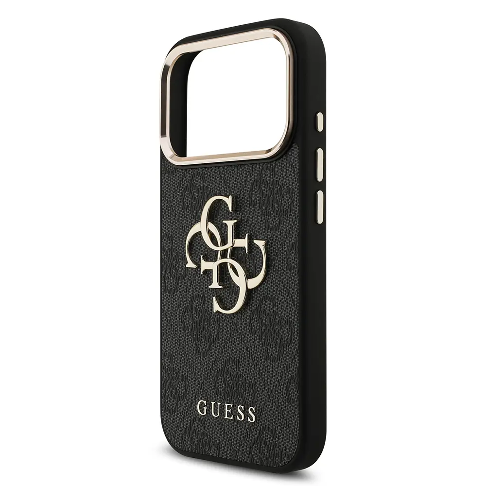 iPhone 17 Pro Guess Lisanslı Gold Metal Kamera Çerçeveli Kılıf