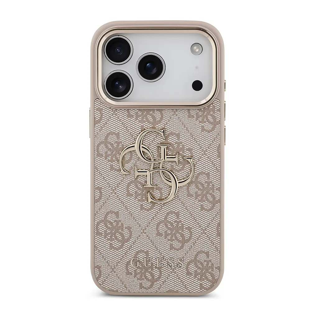 iPhone 17 Pro Guess Lisanslı Gold Metal Kamera Çerçeveli Kılıf