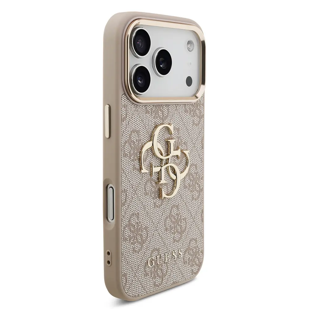 iPhone 17 Pro Guess Lisanslı Gold Metal Kamera Çerçeveli Kılıf