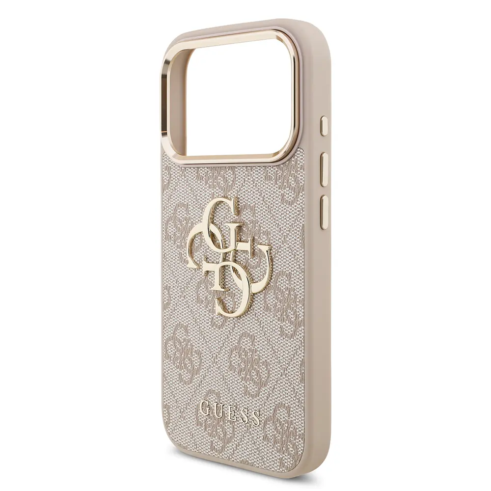 iPhone 17 Pro Guess Lisanslı Gold Metal Kamera Çerçeveli Kılıf