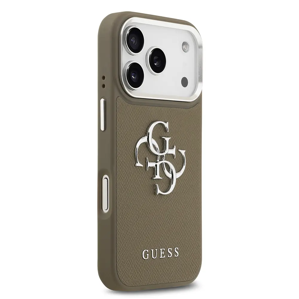 iPhone 17 Pro Lisanslı Grained Kılıf - Guess 4G Metal Logolu