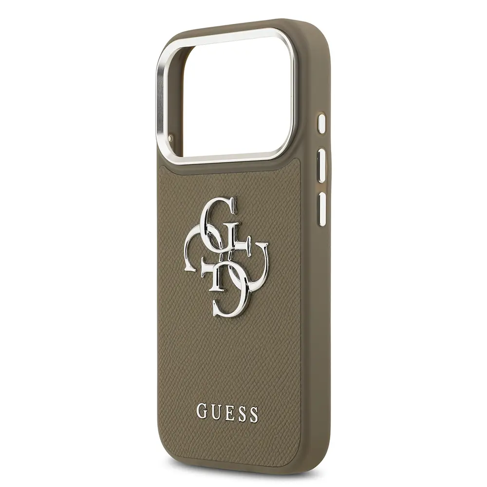 iPhone 17 Pro Lisanslı Grained Kılıf - Guess 4G Metal Logolu