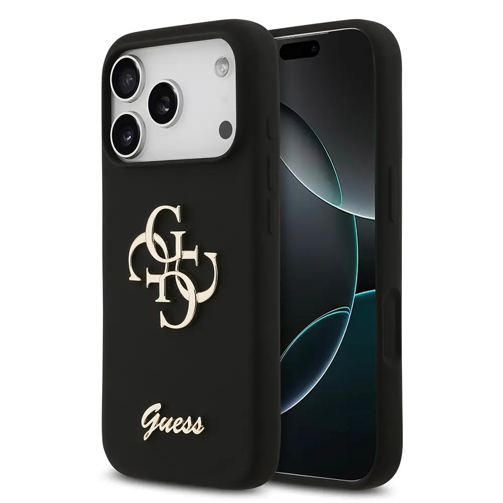iPhone 17 Pro Kabartmalı Guess Logolu Lisanslı Kılıf - Guess Grained