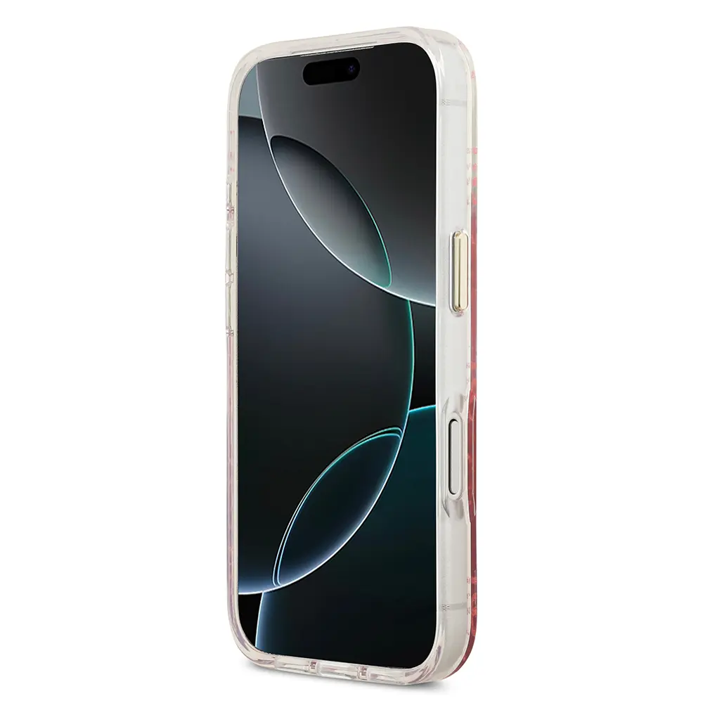 Apple iPhone 17 Pro Kılıf Guess Orjinal Lisanslı M-safe Şarj Özellikli 4G Desenli Simli Silikon Kapak