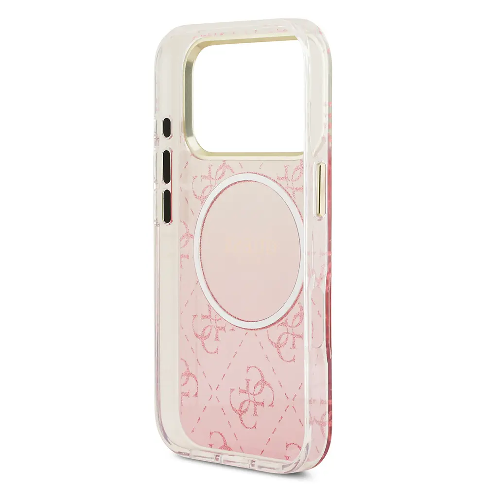 Apple iPhone 17 Pro Kılıf Guess Orjinal Lisanslı M-safe Şarj Özellikli 4G Desenli Simli Silikon Kapak