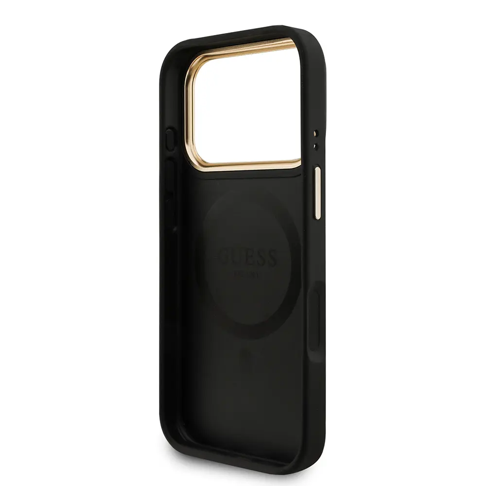 iPhone 17 Pro MagSafe Uyumlu Kartlıklı Kılıf - Guess 4G Metal Logo