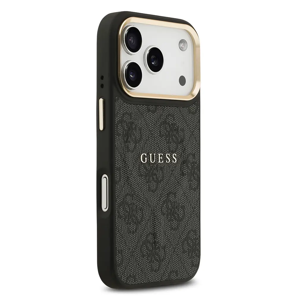iPhone 17 Pro MagSafe Uyumlu PU Deri Kılıf - Guess 4G Logolu
