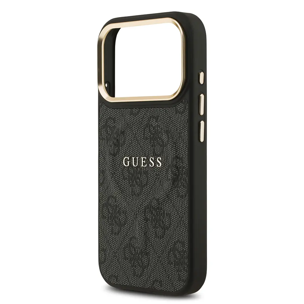 iPhone 17 Pro MagSafe Uyumlu PU Deri Kılıf - Guess 4G Logolu