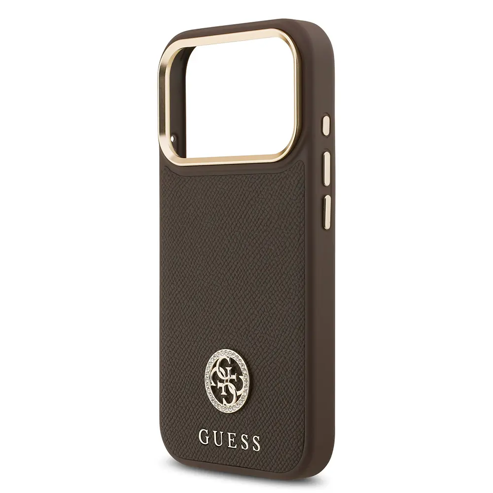 iPhone 17 Pro MagSafe Uyumlu Grained Desenli Kılıf - Guess 4G Logolu