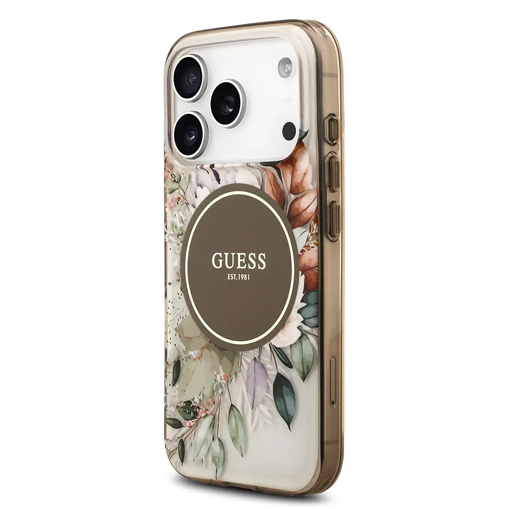 iPhone 17 Pro MagSafe Uyumlu Kılıf - Guess Flower Tonal Circle