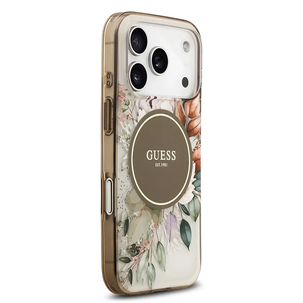 iPhone 17 Pro MagSafe Uyumlu Kılıf - Guess Flower Tonal Circle