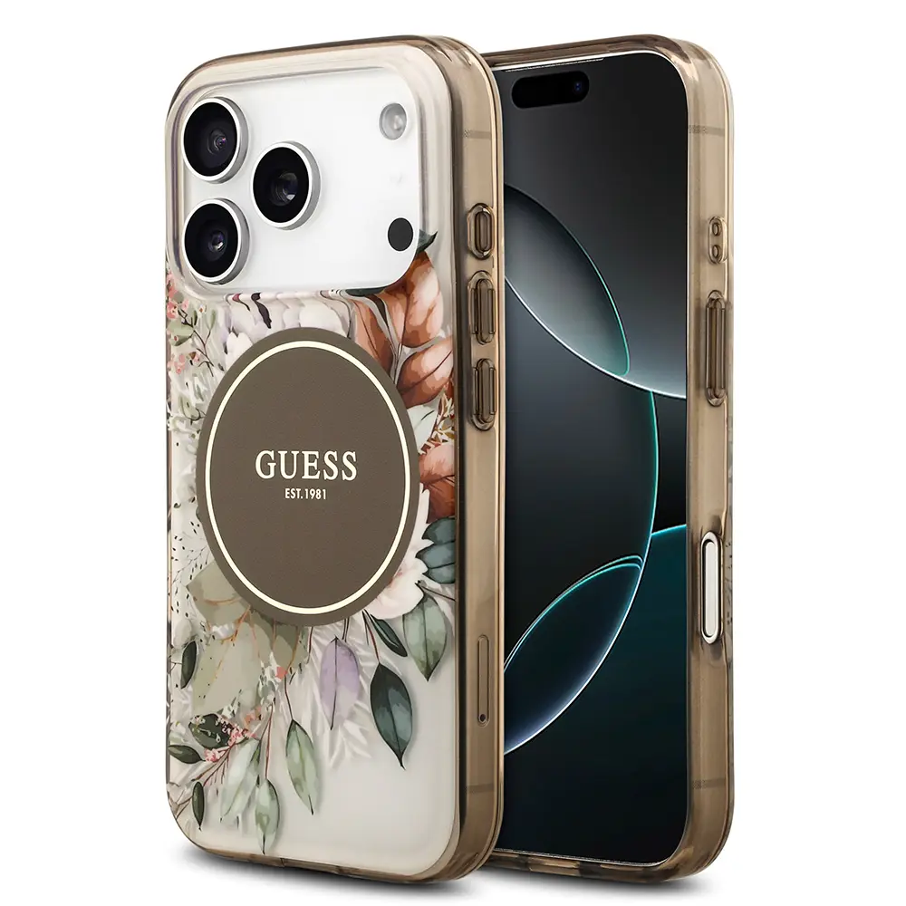iPhone 17 Pro MagSafe Uyumlu Kılıf - Guess Flower Tonal Circle