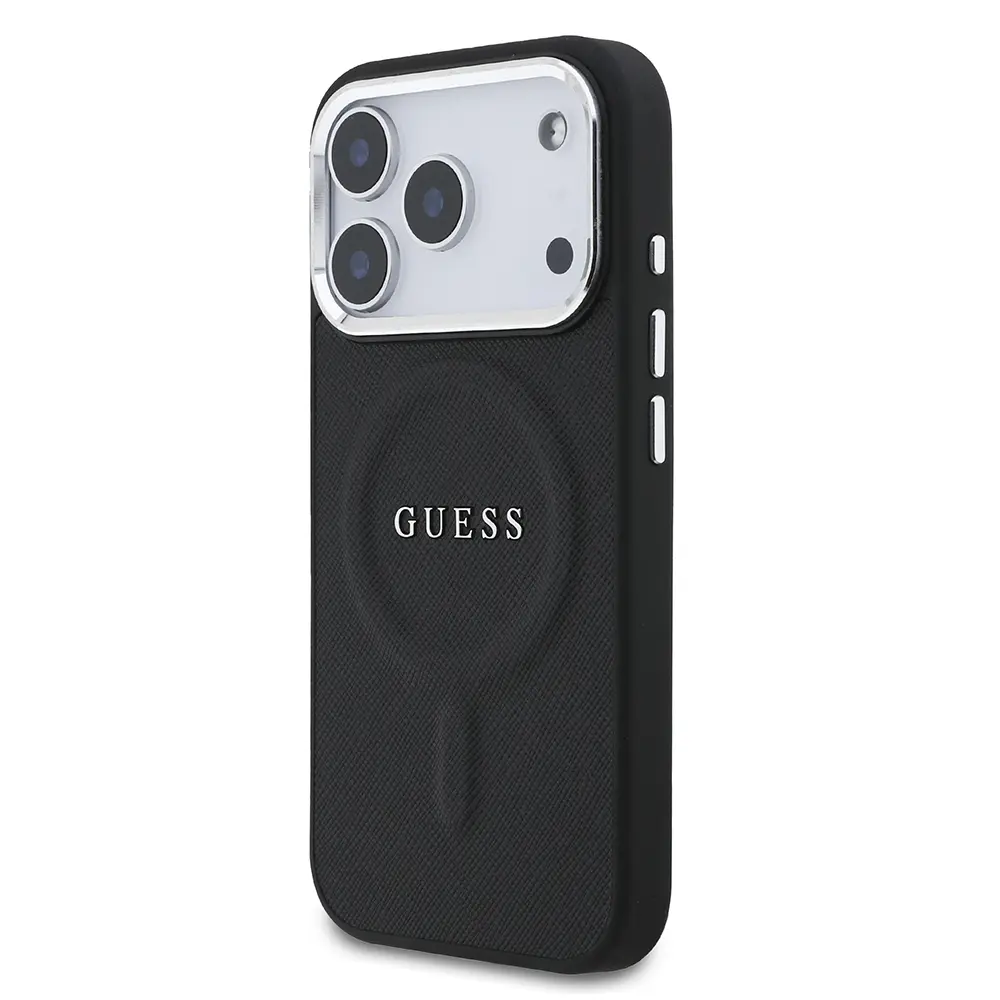 iPhone 17 Pro MagSafe Uyumlu PU Deri Kılıf - Guess Klasik Logolu