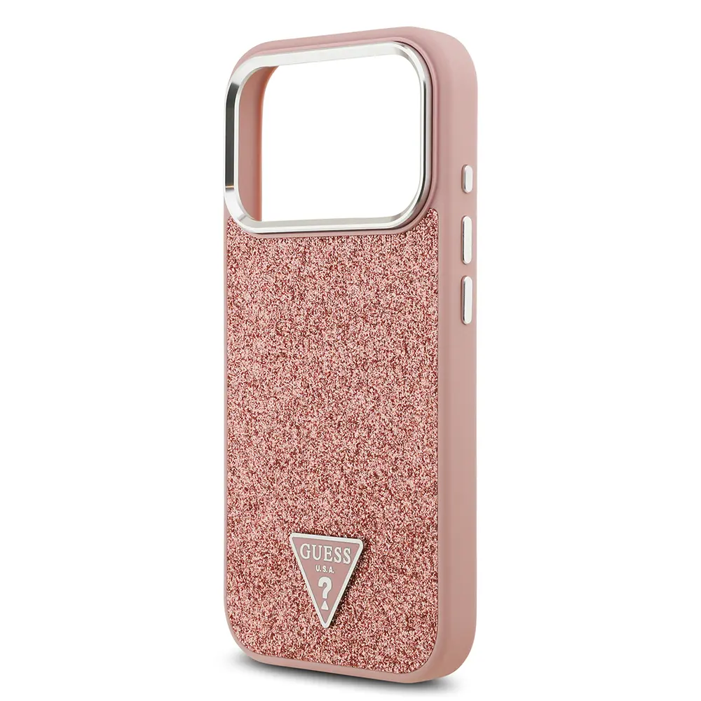 iPhone 17 Pro MagSafe Uyumlu Metal Kamera Çerçeveli Kılıf - Guess Glitter