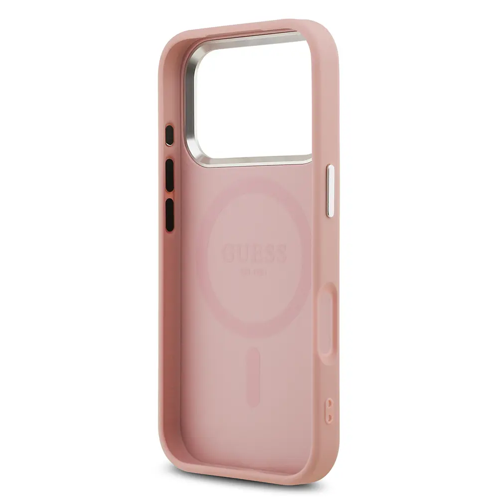 iPhone 17 Pro MagSafe Uyumlu Metal Kamera Çerçeveli Kılıf - Guess Glitter
