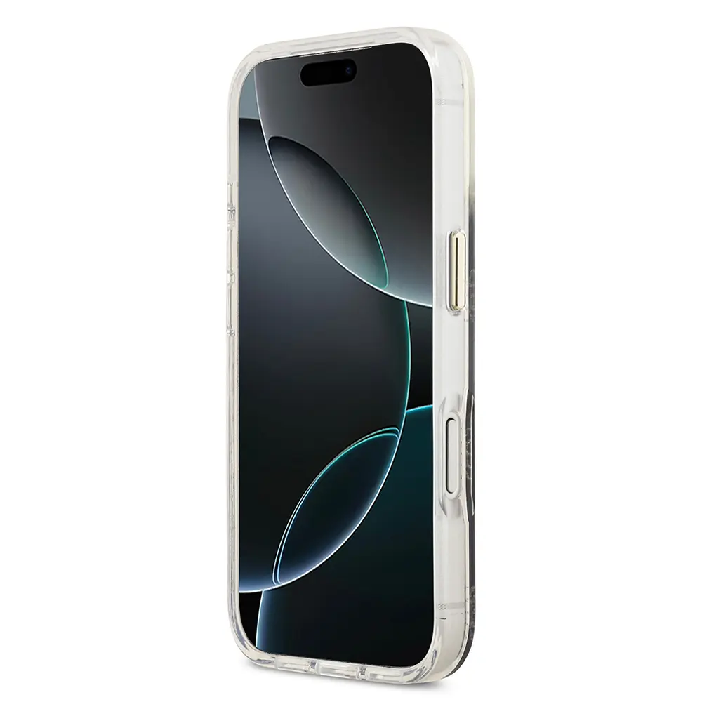 iPhone 17 Pro MagSafe Uyumlu Simli Peony Silikon Kılıf - Guess