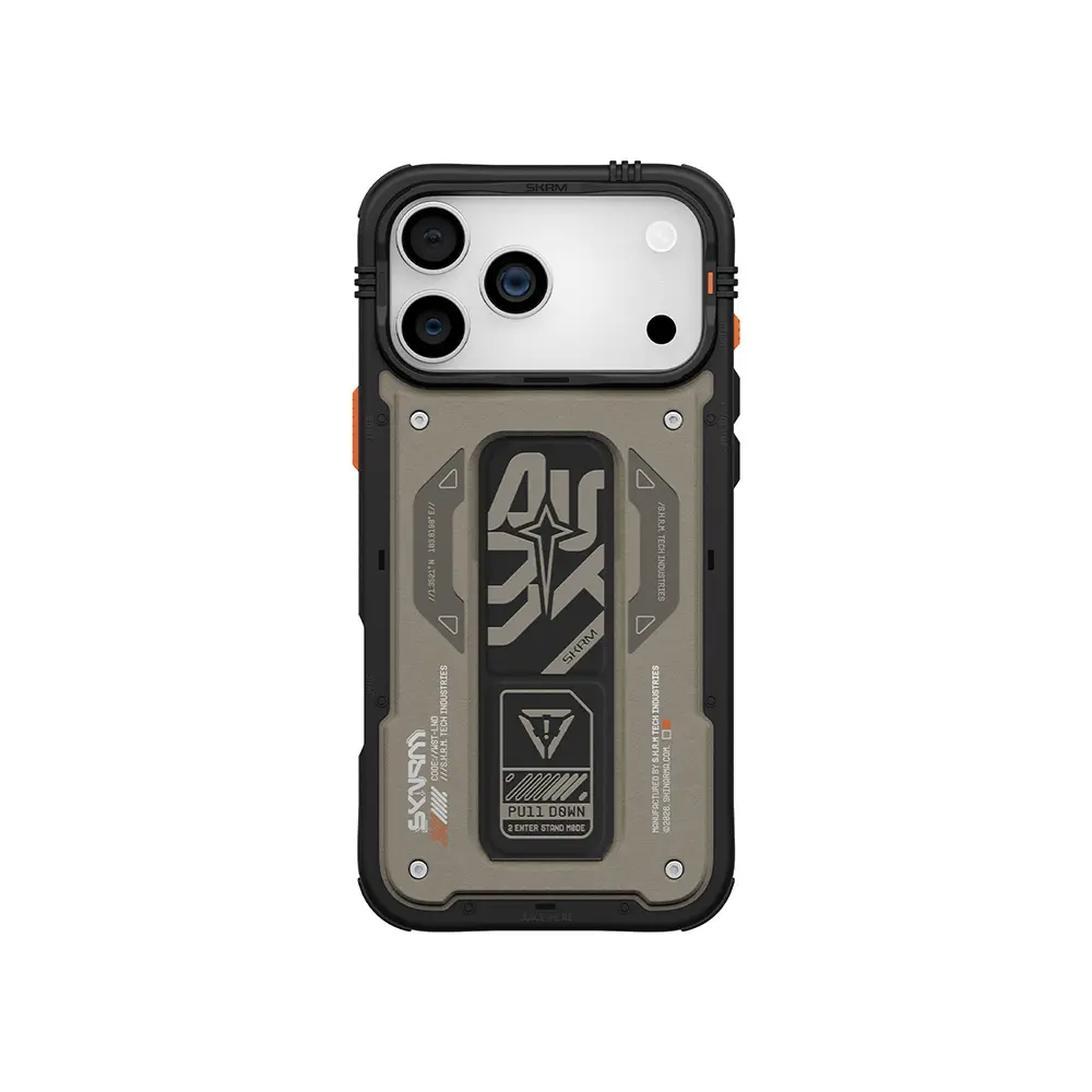 iPhone 17 Pro Desenli Airbag Tasarımlı Standlı Kılıf - Skinarma Aegis