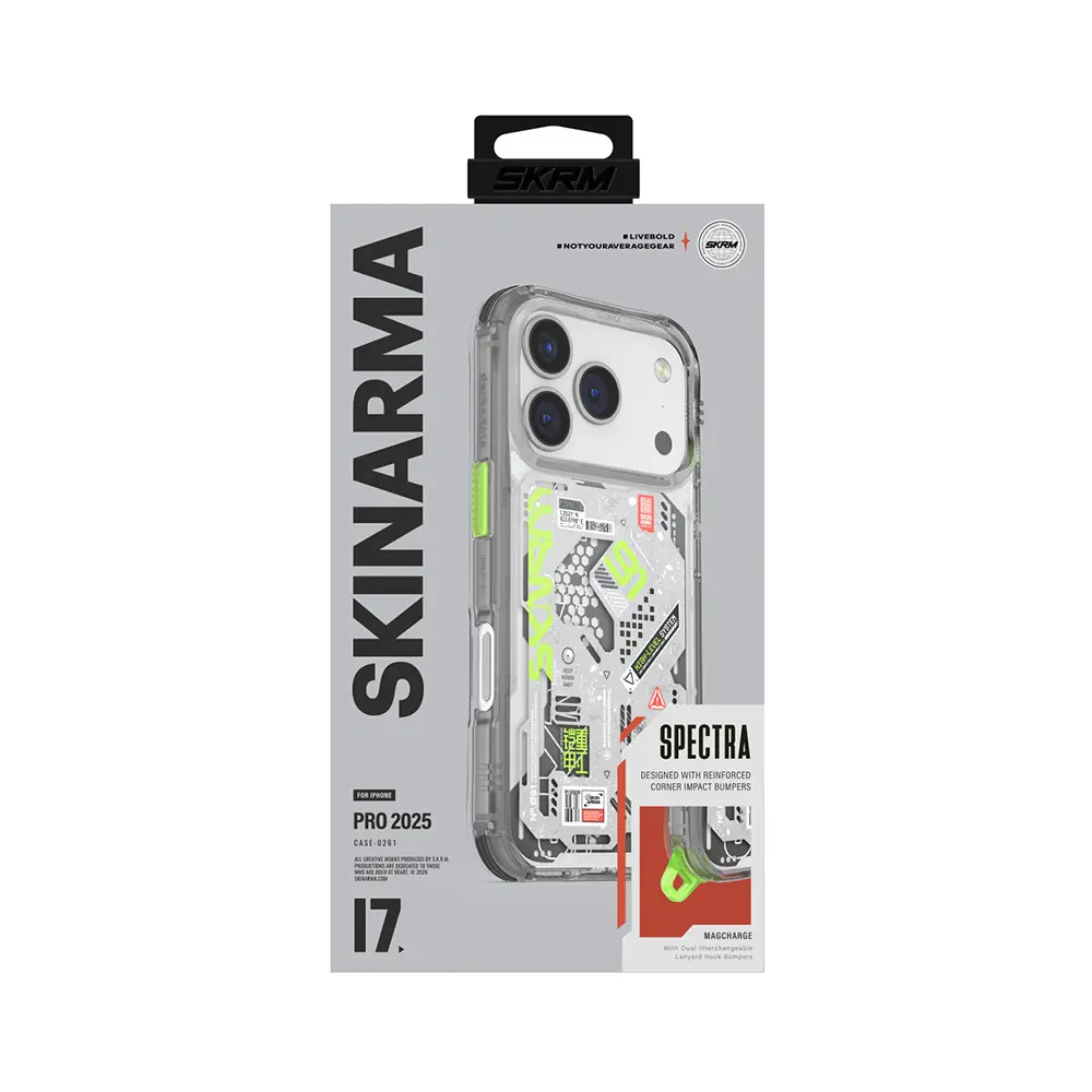 iPhone 17 Pro Desenli Airbag Tasarımlı Şeffaf Kılıf - Skinarma Spectra