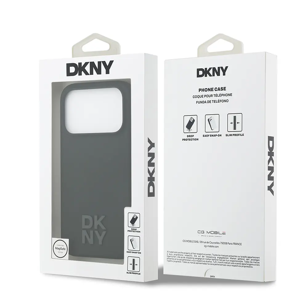 iPhone 17 Pro MagSafe Uyumlu Silikon Kılıf - DKNY Metal Logolu