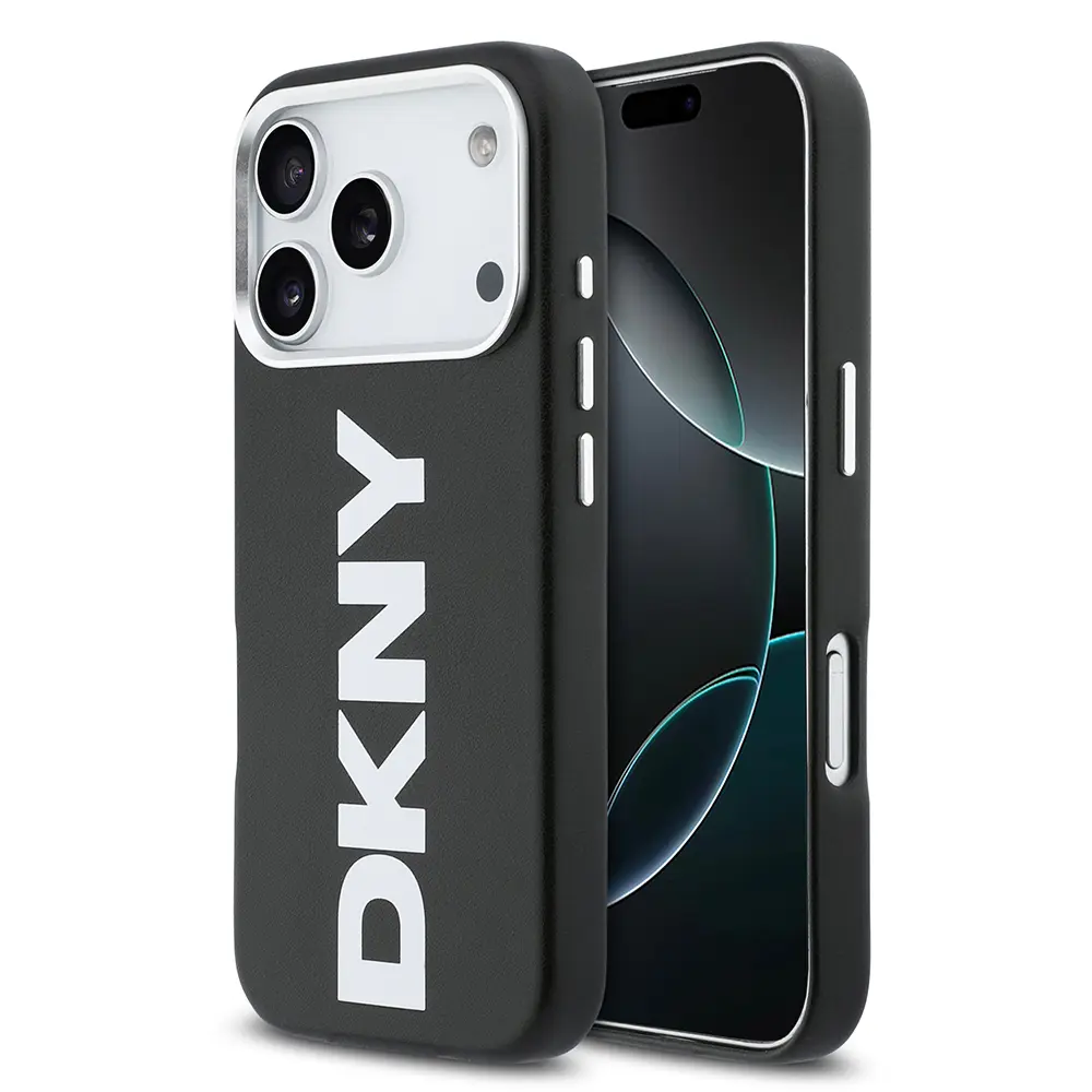 iPhone 17 Pro MagSafe Uyumlu PU Kılıf - DKNY Büyük Dikey Logo