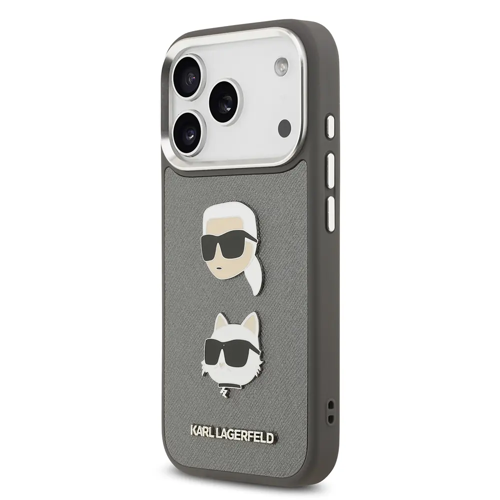 iPhone 17 Pro Kılıf, Metal Logolu K&C Heads Pin Kapak - Karl Lagerfeld