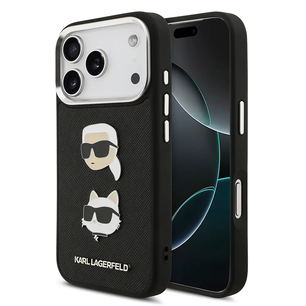 iPhone 17 Pro Kılıf, Metal Logolu K&C Heads Pin Kapak - Karl Lagerfeld