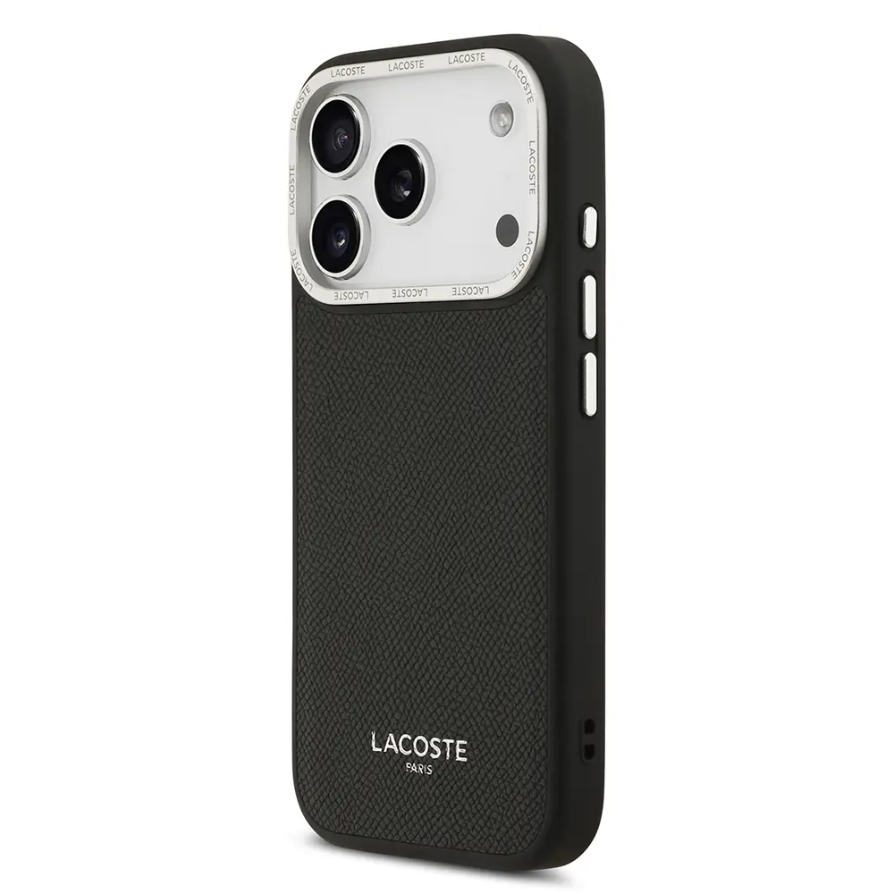 Apple iPhone 17 Pro Kılıf Lacoste Orjinal Lisanslı M-safe Şarj Özellikli Champs Elysees PU Deri Tasarımlı Kapak