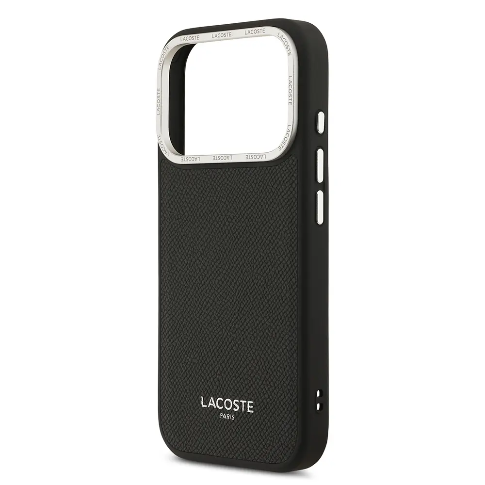 Apple iPhone 17 Pro Kılıf Lacoste Orjinal Lisanslı M-safe Şarj Özellikli Champs Elysees PU Deri Tasarımlı Kapak