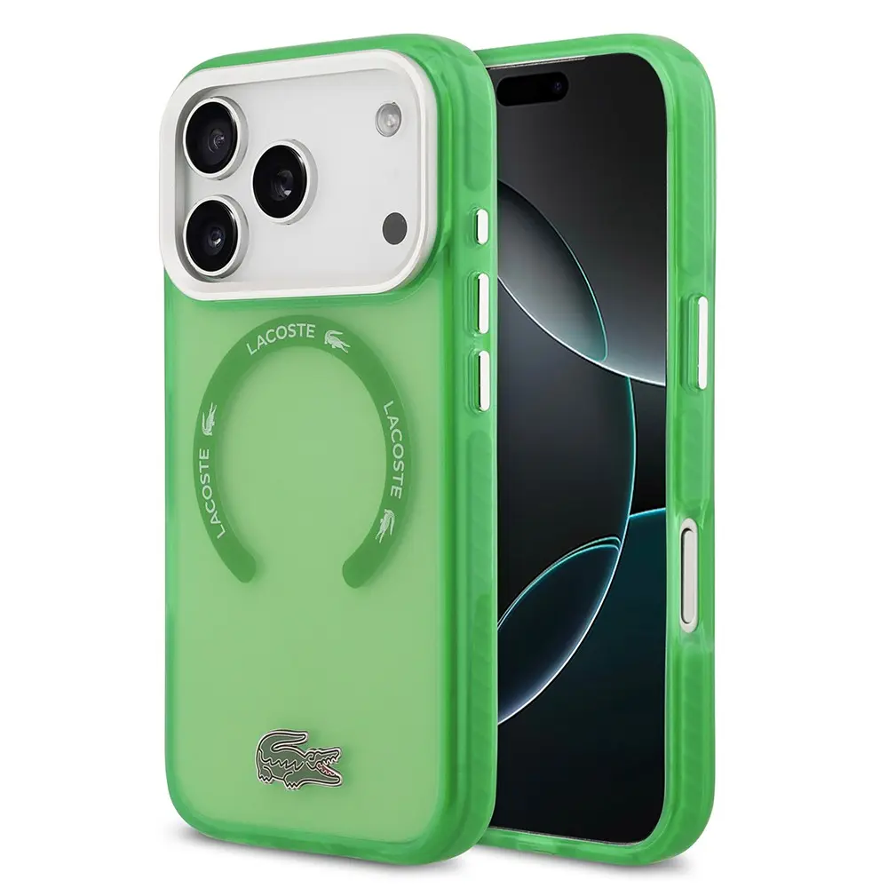 iPhone 17 Pro MagSafe Uyumlu Şeffaf Kılıf - Lacoste İkonik Timsah Logolu