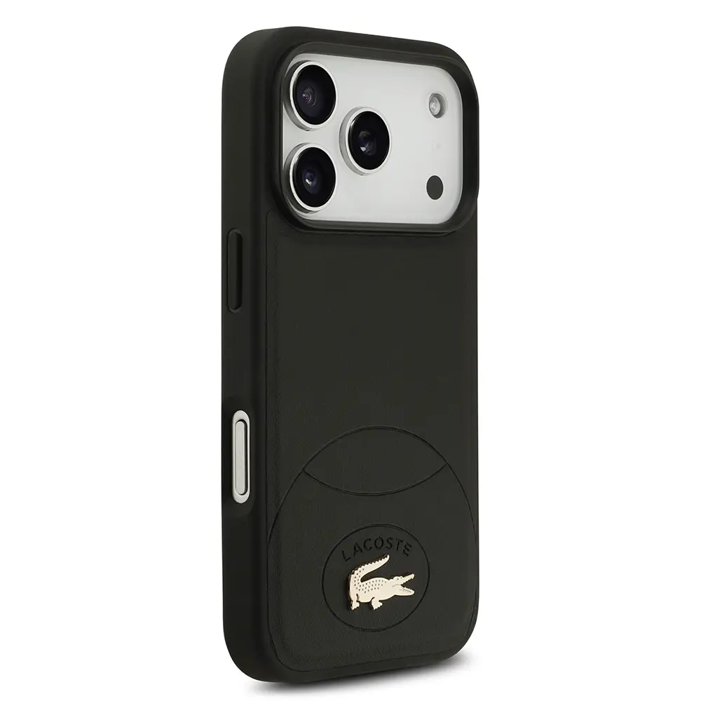 Apple iPhone 17 Pro Kılıf Lacoste Orjinal Lisanslı M-safe Şarj Özellikli PU Deri Tasarımlı Metal Logolu Kapak