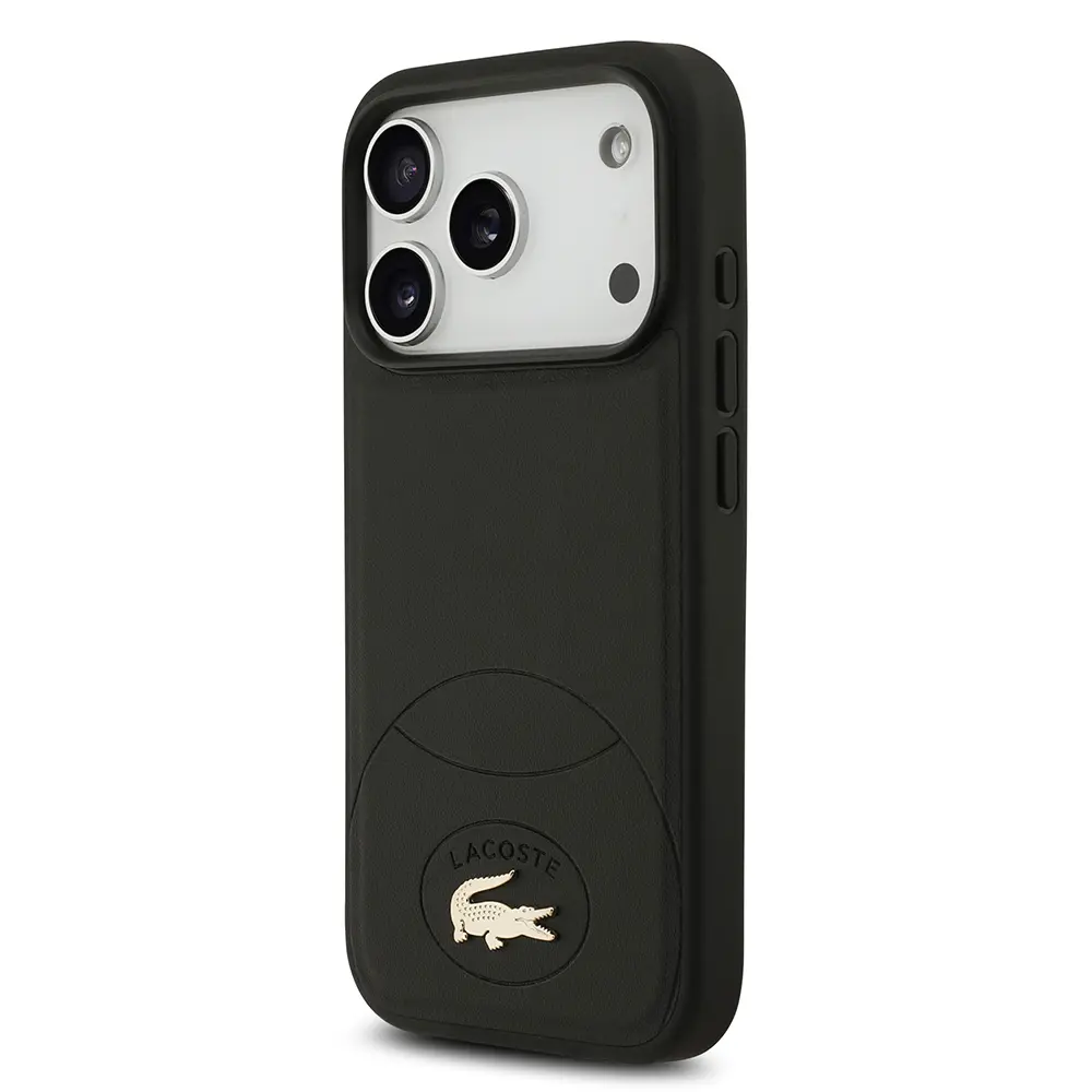 Apple iPhone 17 Pro Kılıf Lacoste Orjinal Lisanslı M-safe Şarj Özellikli PU Deri Tasarımlı Metal Logolu Kapak