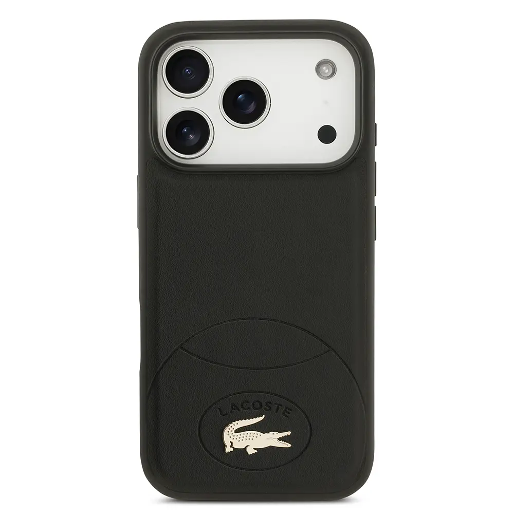 Apple iPhone 17 Pro Kılıf Lacoste Orjinal Lisanslı M-safe Şarj Özellikli PU Deri Tasarımlı Metal Logolu Kapak
