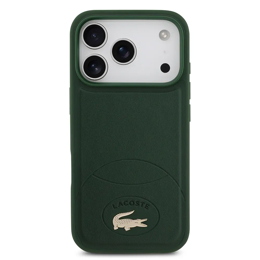 Apple iPhone 17 Pro Kılıf Lacoste Orjinal Lisanslı M-safe Şarj Özellikli PU Deri Tasarımlı Metal Logolu Kapak