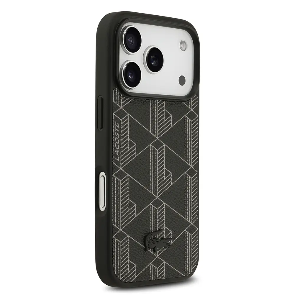 iPhone 17 Pro MagSafe Uyumlu Kartlıklı PU Deri Kılıf - Lacoste Monogram