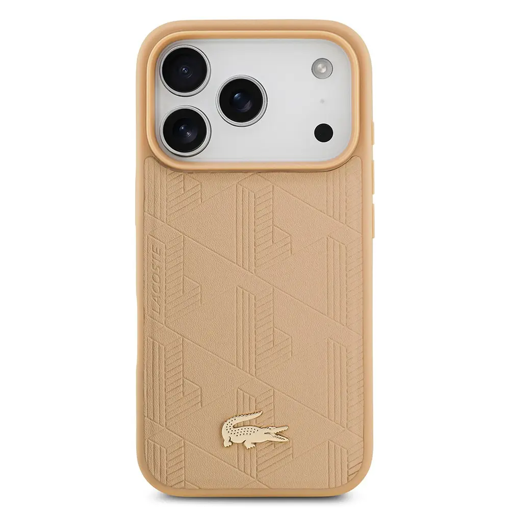 iPhone 17 Pro MagSafe Uyumlu PU Deri Kılıf - Lacoste Monogram