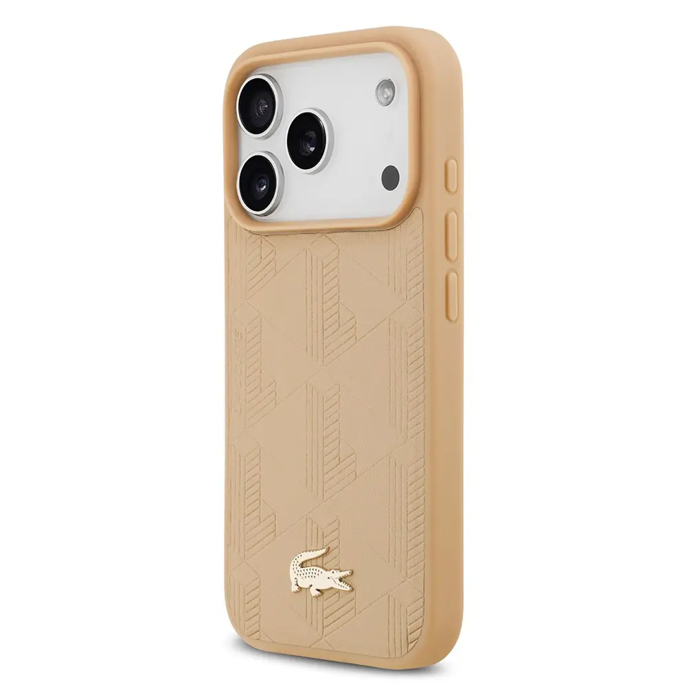 iPhone 17 Pro MagSafe Uyumlu PU Deri Kılıf - Lacoste Monogram