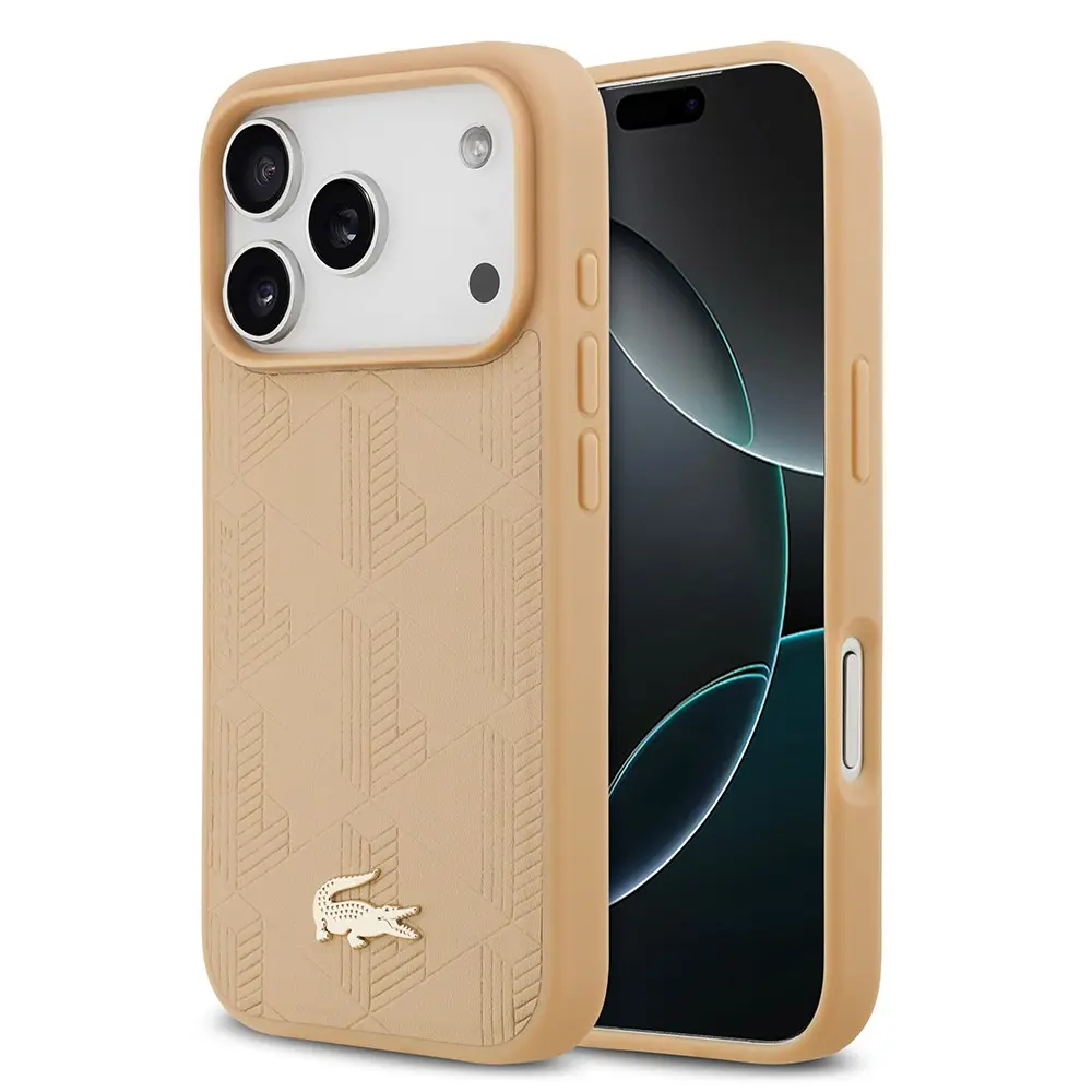 iPhone 17 Pro MagSafe Uyumlu PU Deri Kılıf - Lacoste Monogram