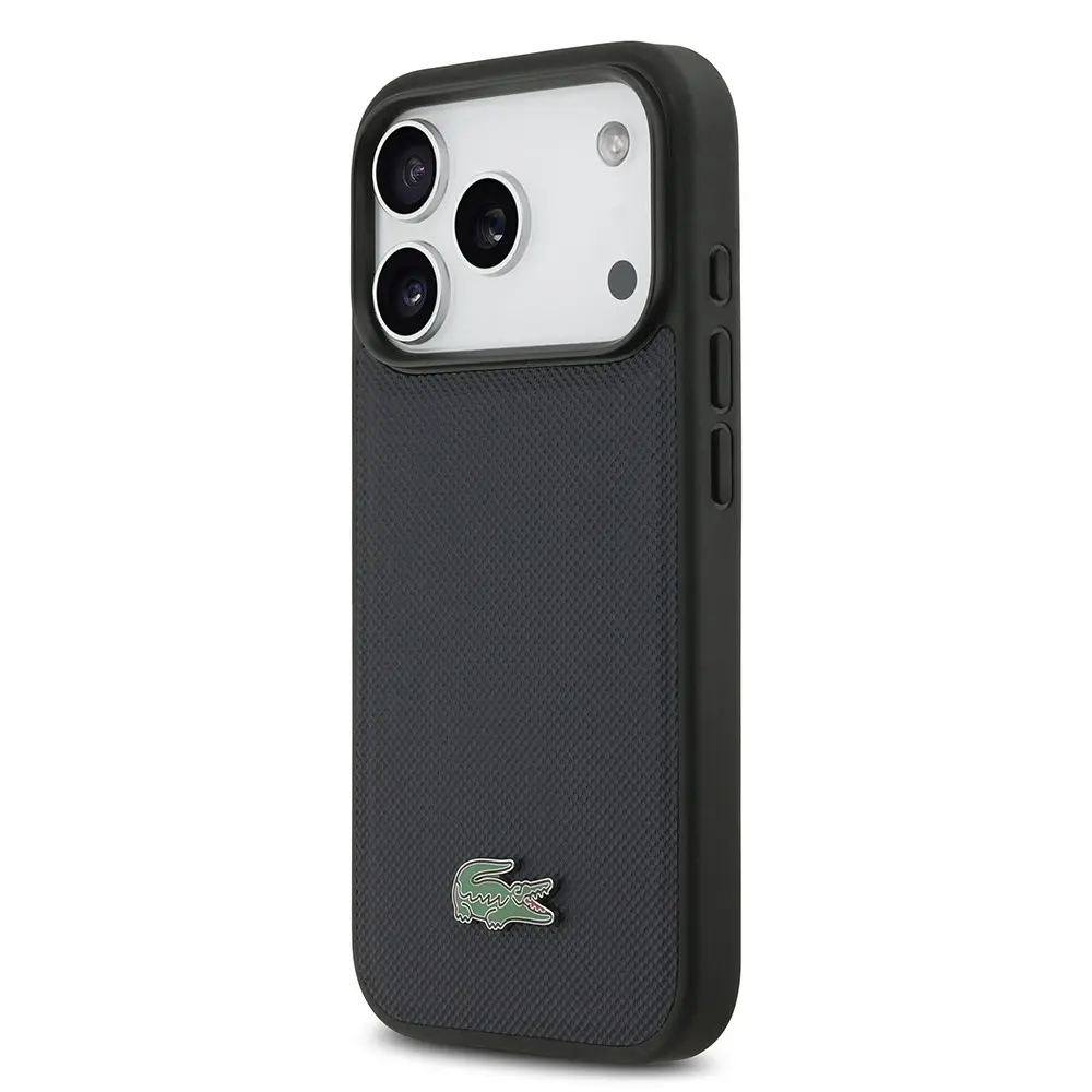 Apple iPhone 17 Pro Kılıf Lacoste Orjinal Lisanslı M-safe Şarj Özellikli PU Pike Desenli Metal Logolu Kapak