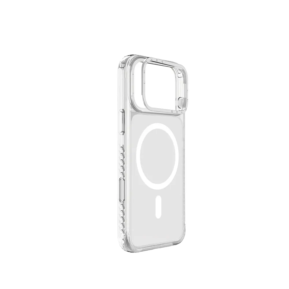 Apple iPhone 17 Pro Kılıf M-safe Şarj Özellikli Metal Kamera Çerçeveli Airbag Tasarımlı Lenyes CK221 Sert PC Kapak
