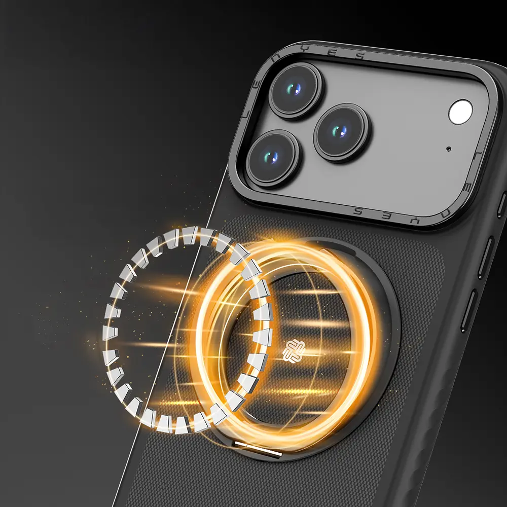 iPhone 17 Pro MagSafe Uyumlu Metal Standlı Kılıf - Lenyes CK225