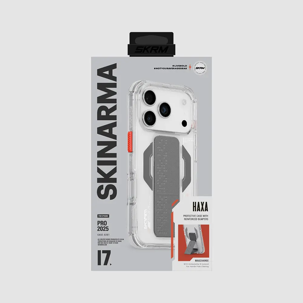 Apple iPhone 17 Pro Kılıf M-Safe Şarj Özellikli Airbag Tasarımlı Standlı Skinarma Haxa Kapak