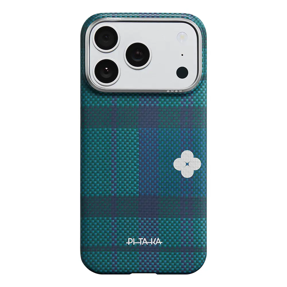 iPhone 17 Pro MagSafe Uyumlu Aramid Fiber Kılıf - Pitaka Flora in Grid