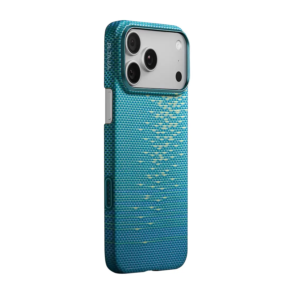iPhone 17 Pro MagSafe Uyumlu Aramid Fiber Kılıf - Pitaka Glints of Gold Ultra Slim