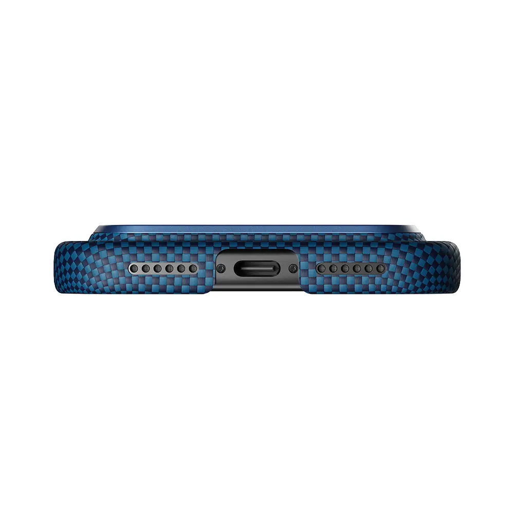 Apple iPhone 17 Pro Kılıf M-safe Şarj Özellikli Aramid Karbon Fiber Pitaka Tactile Woven Starpeak Serisi Milky Way Galaxy Kapak