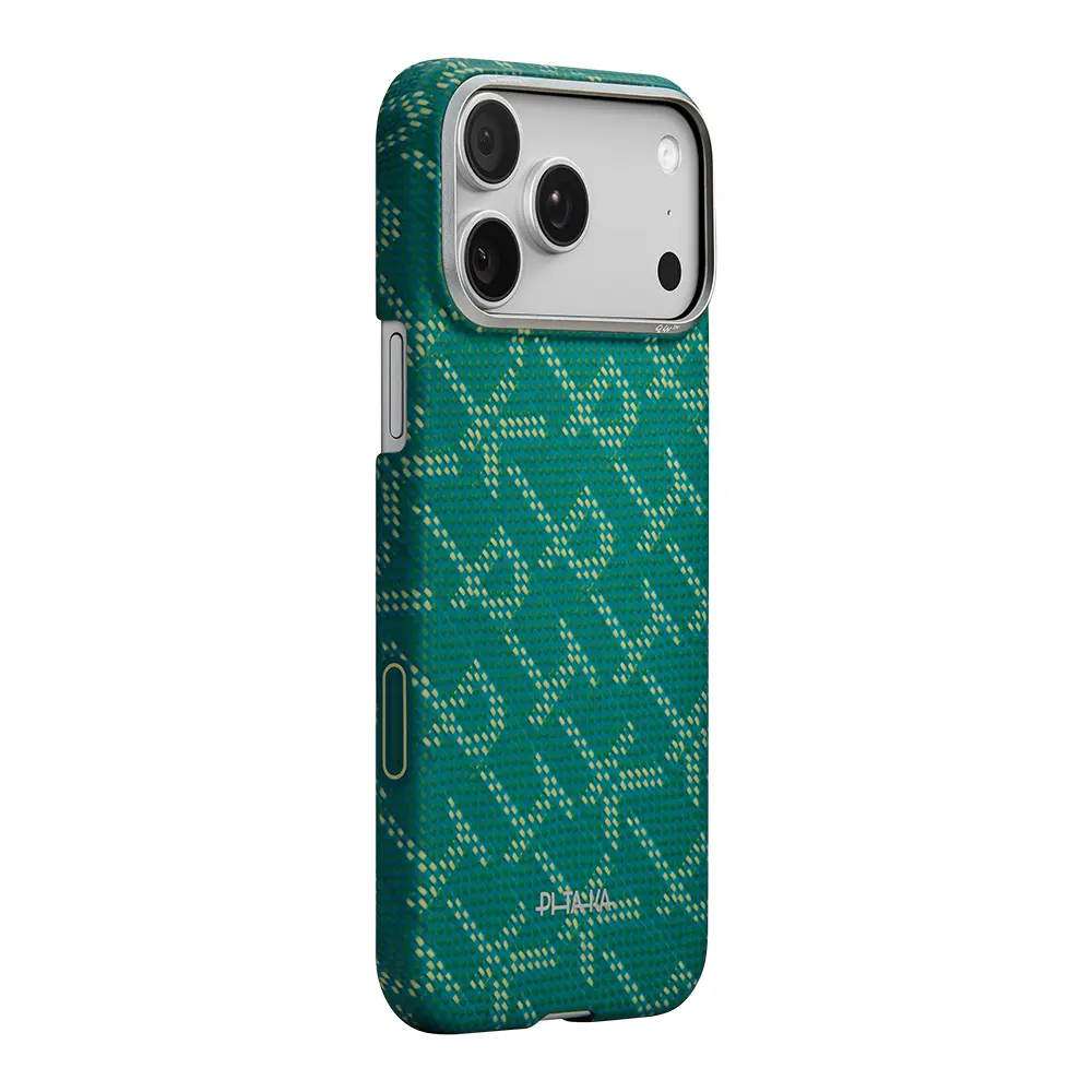 iPhone 17 Pro MagSafe Uyumlu Aramid Fiber Kılıf - Pitaka Tactile Woven Monogram