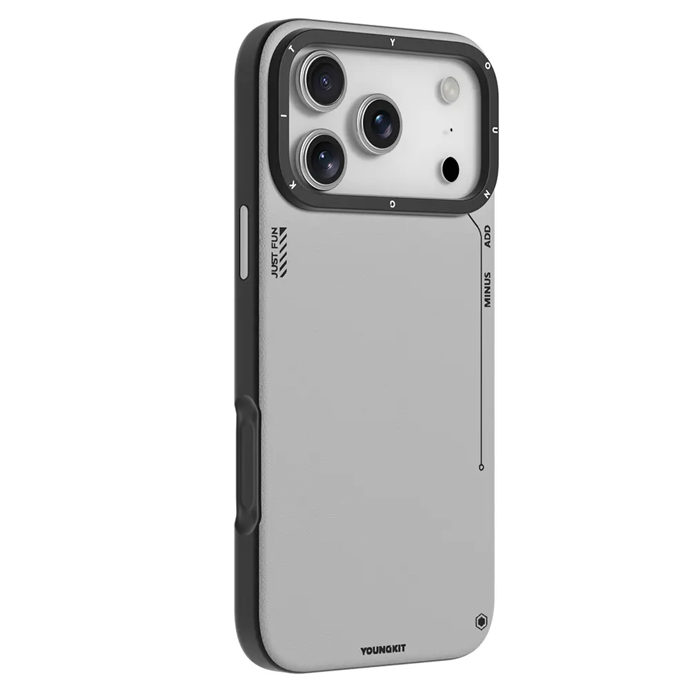 iPhone 17 Pro MagSafe Uyumlu Mat Deri Desenli Kılıf - Youngkit Tech Fashion