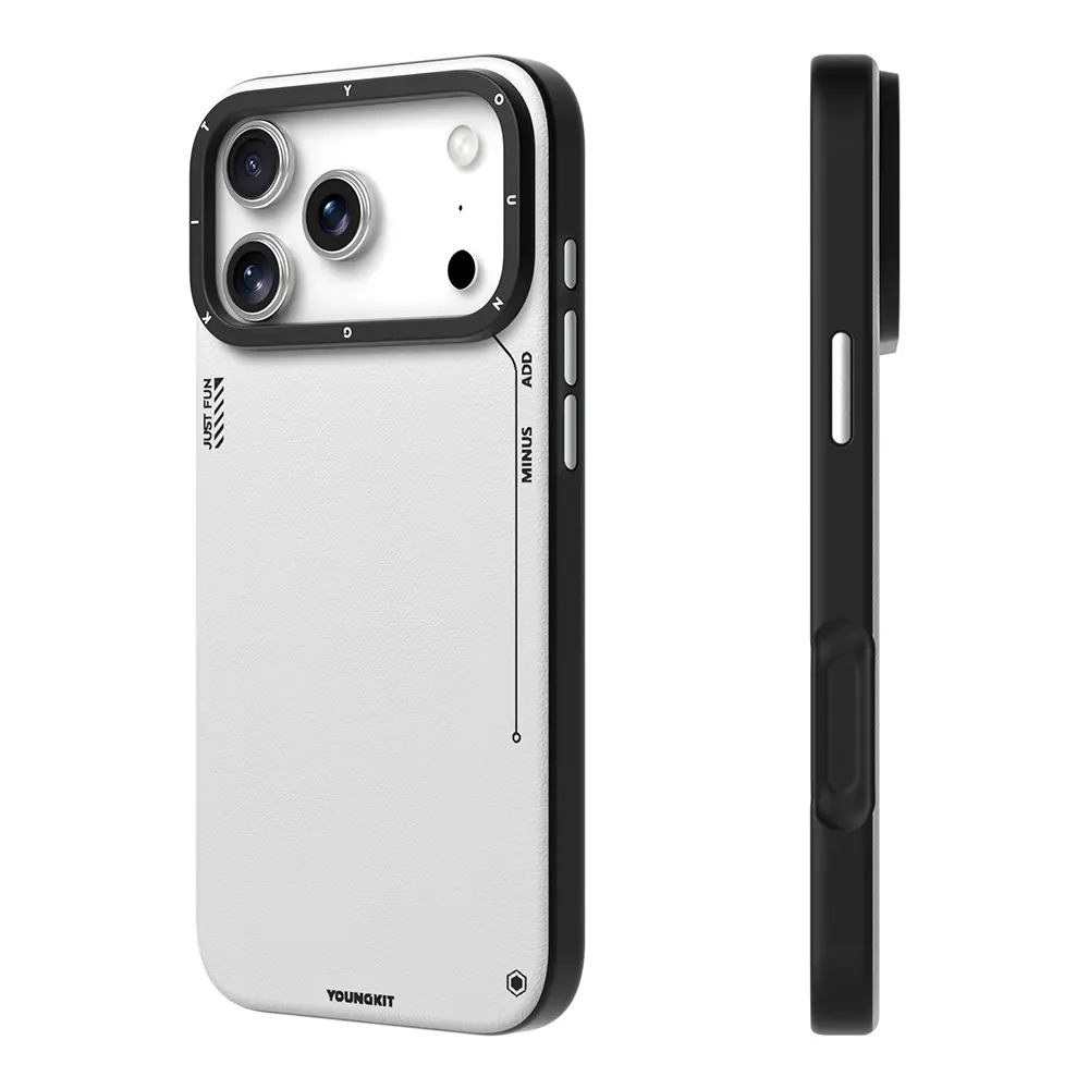 iPhone 17 Pro MagSafe Uyumlu Mat Deri Desenli Kılıf - Youngkit Tech Fashion