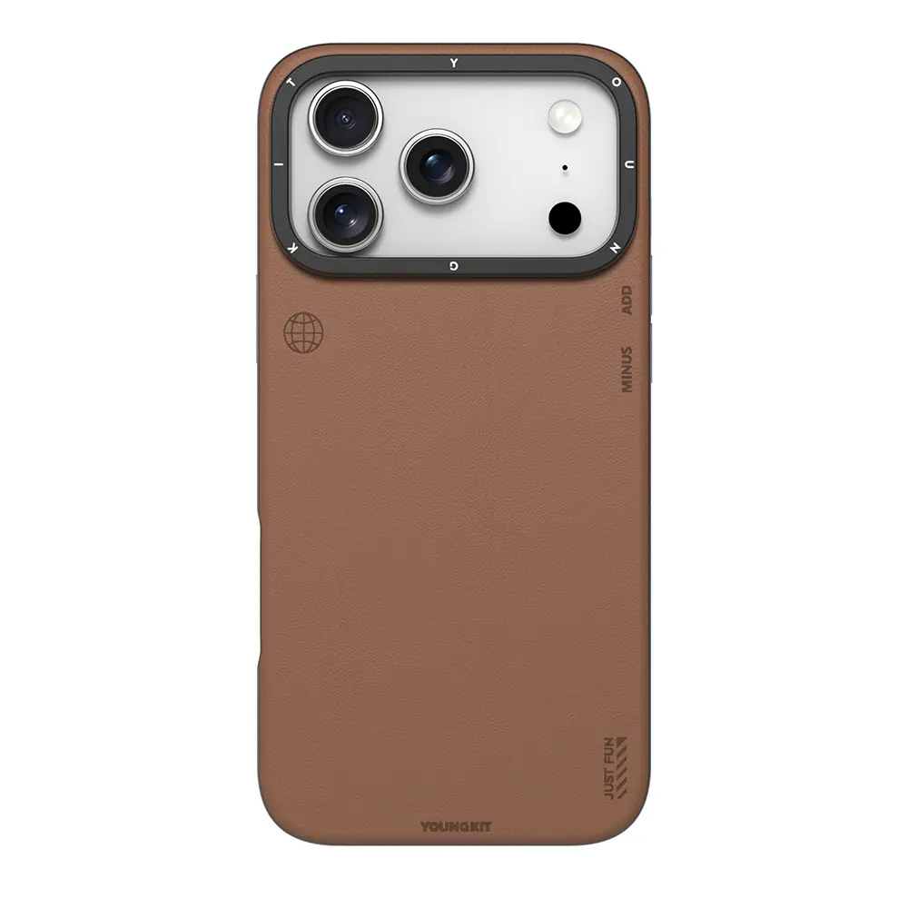 iPhone 17 Pro MagSafe Uyumlu Mat Deri Desenli Kılıf - Youngkit Tech Fashion