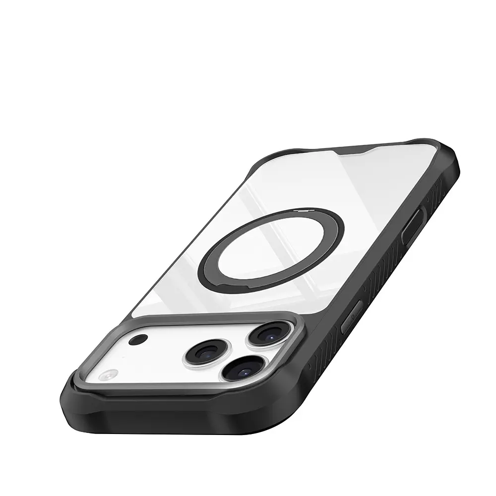 iPhone 17 Pro MagSafe Uyumlu Parmak Halkalı Standlı Kılıf - Mutural Obsidian