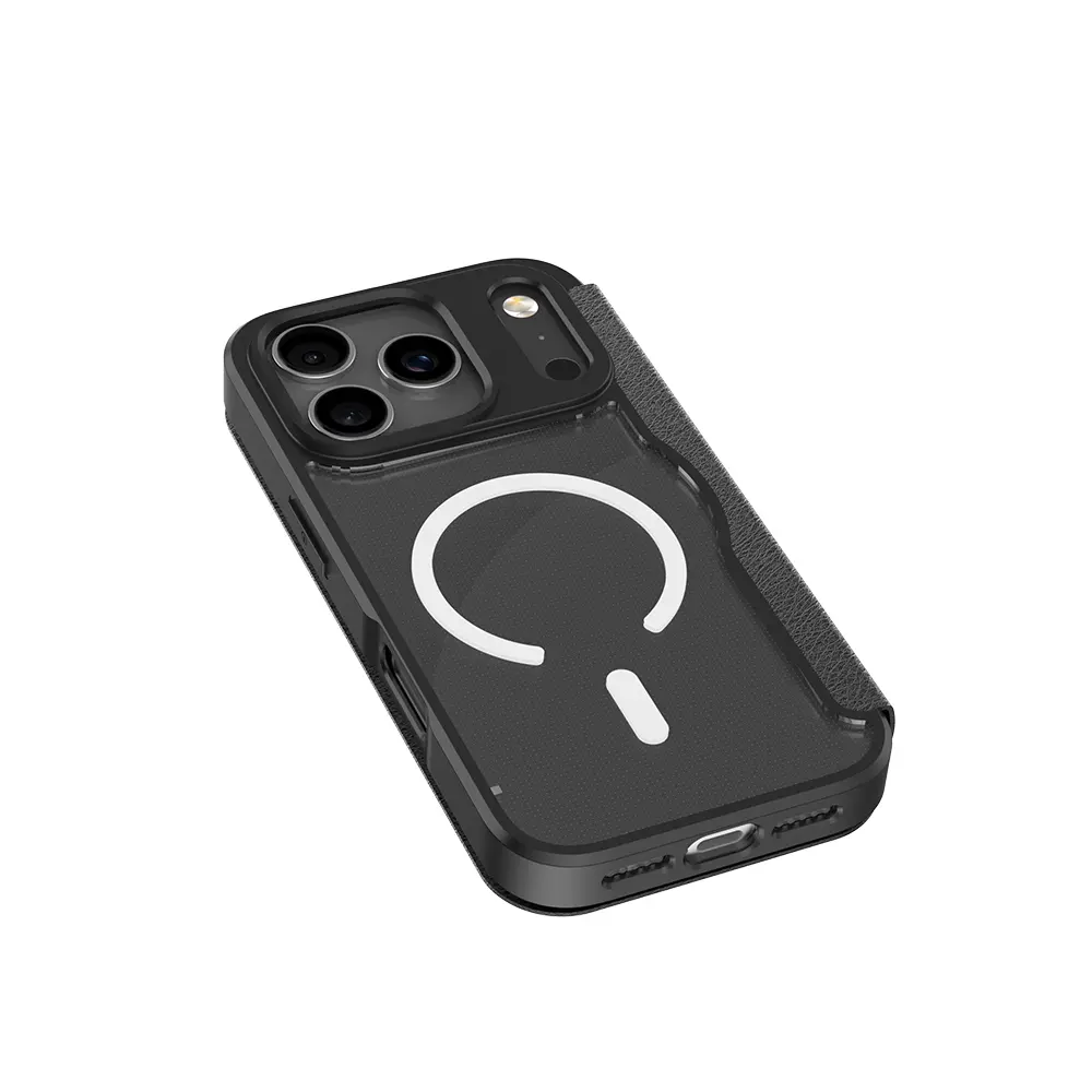 iPhone 17 Pro MagSafe Uyumlu Şeffaf Kartlıklı Kapaklı Kılıf - Raptic Air Folio